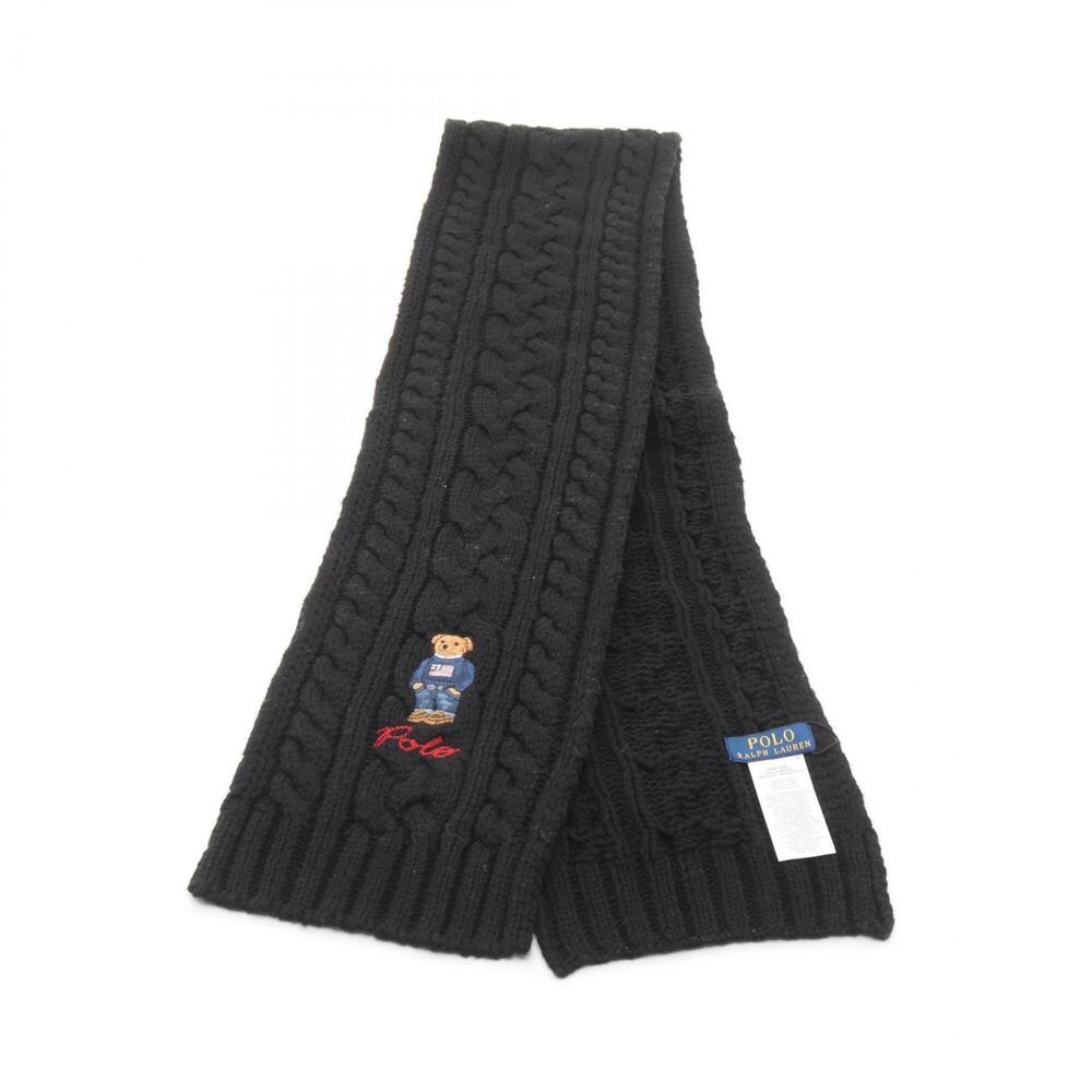 Polo Ralph Lauren Bear Scarf, Wool/Polyester, Men's/Women's, Black